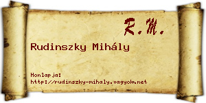 Rudinszky Mihály névjegykártya